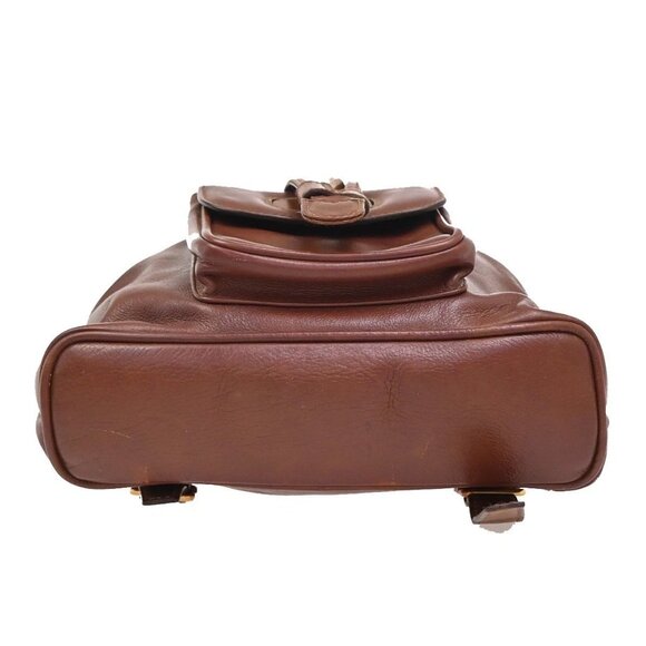 GUCCI Logo Bamboo Drawstring Mini Backpack Bag Leather Brown GHW Italy 38EG182 main image 9